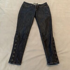 Joe's Jeans Button Ankle Chelsea‎ Jeans Womens 26 Blue Dark Wash Slim Denim